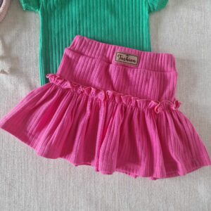 Spódniczka prążkowana różowa