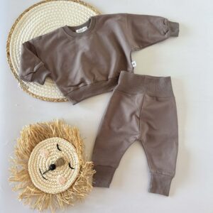 Dres z bawełny organicznej brązowy roz.56