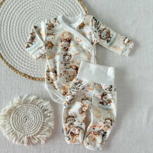 Komplet body i półśpiochy retro zwierzątka