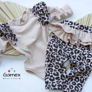 Komplet body i legginsy panterka