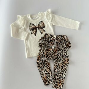 Komplet panterka legginsy falbany na pupie roz. 92 i 98