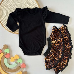 Komplet czarne body i sódniczka panterka roz.74