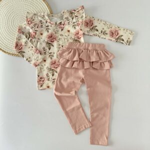 Komplet bluzka i legginsy z falbankami roz.98
