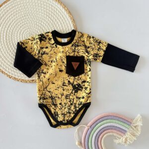 Body musztardowo-czarne z kieszonką