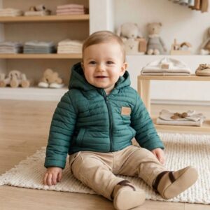 Kurtka chłopięca butelkowa zieleń roz. 74,80,86