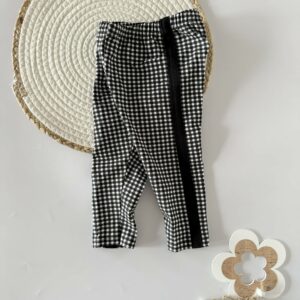 Legginsy w czarno-białą kratkę roz. 74-98