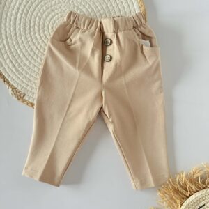 Spodnie beżowe z guziczkami roz. 74,98