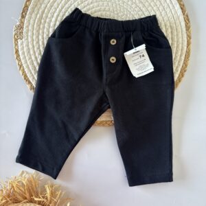 Czarne spodnie z guziczkami roz. 74